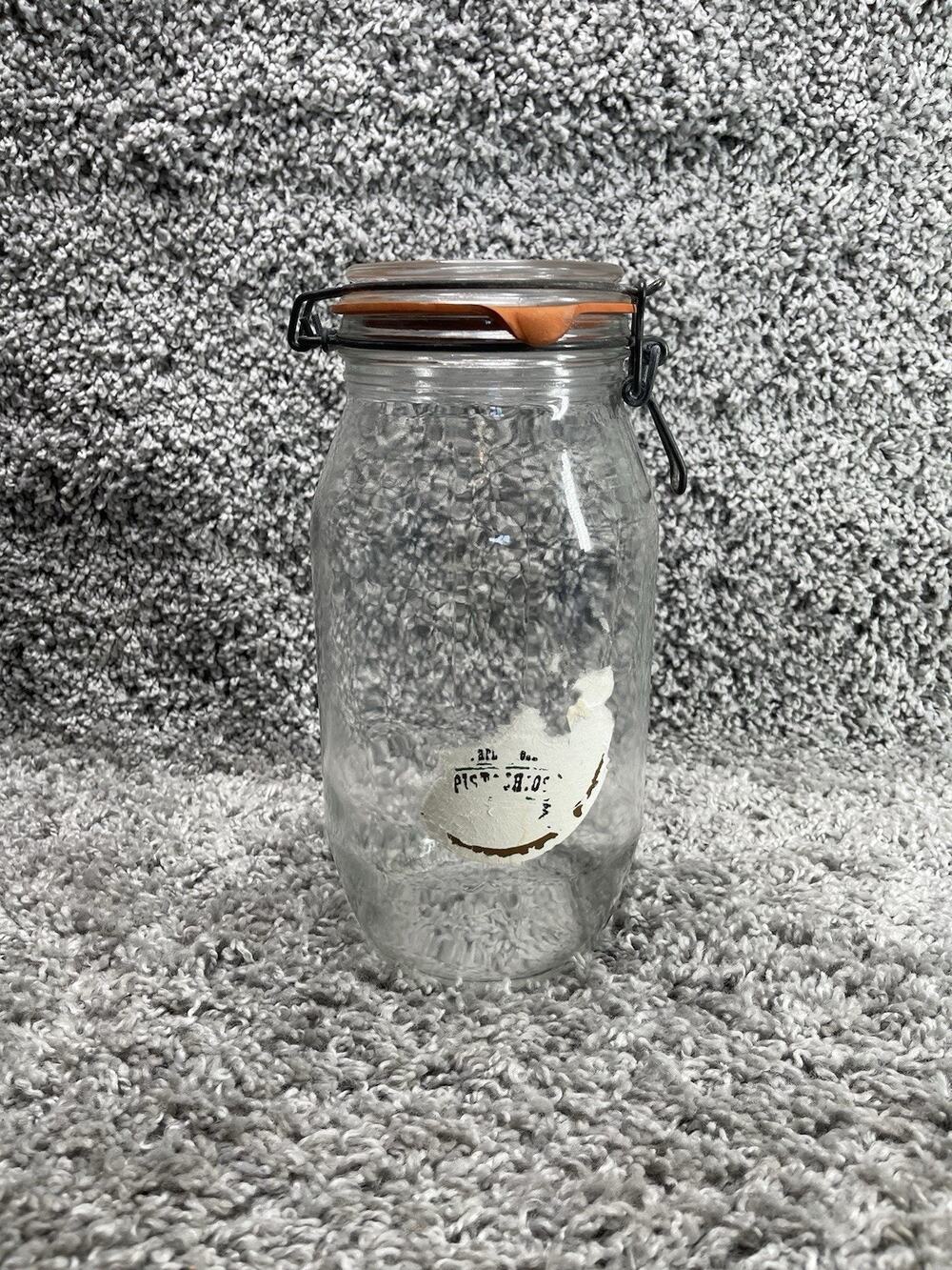 Glass Canning Jar With Airtight Rubber Seal Hinged Lid Size 2L Kitchen Home